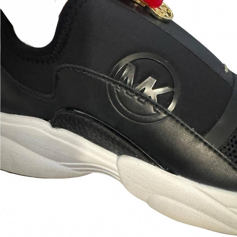 NEW MICHAEL KORS women's sami trainer wedge sneakers in black and brown - Picture 8 of 10